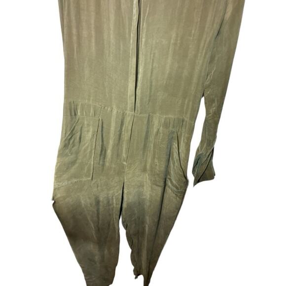 Revolve Sen 100% Silk Gunther Jumpsuit in Army Green Medium - Picture 3 of 10